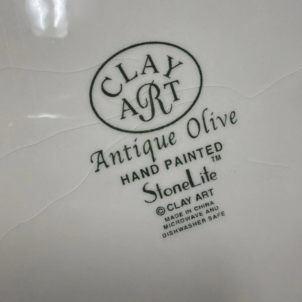 Clay Art Antique Olive Pasta Bowl Set Of 2 - Picture 4 of 10